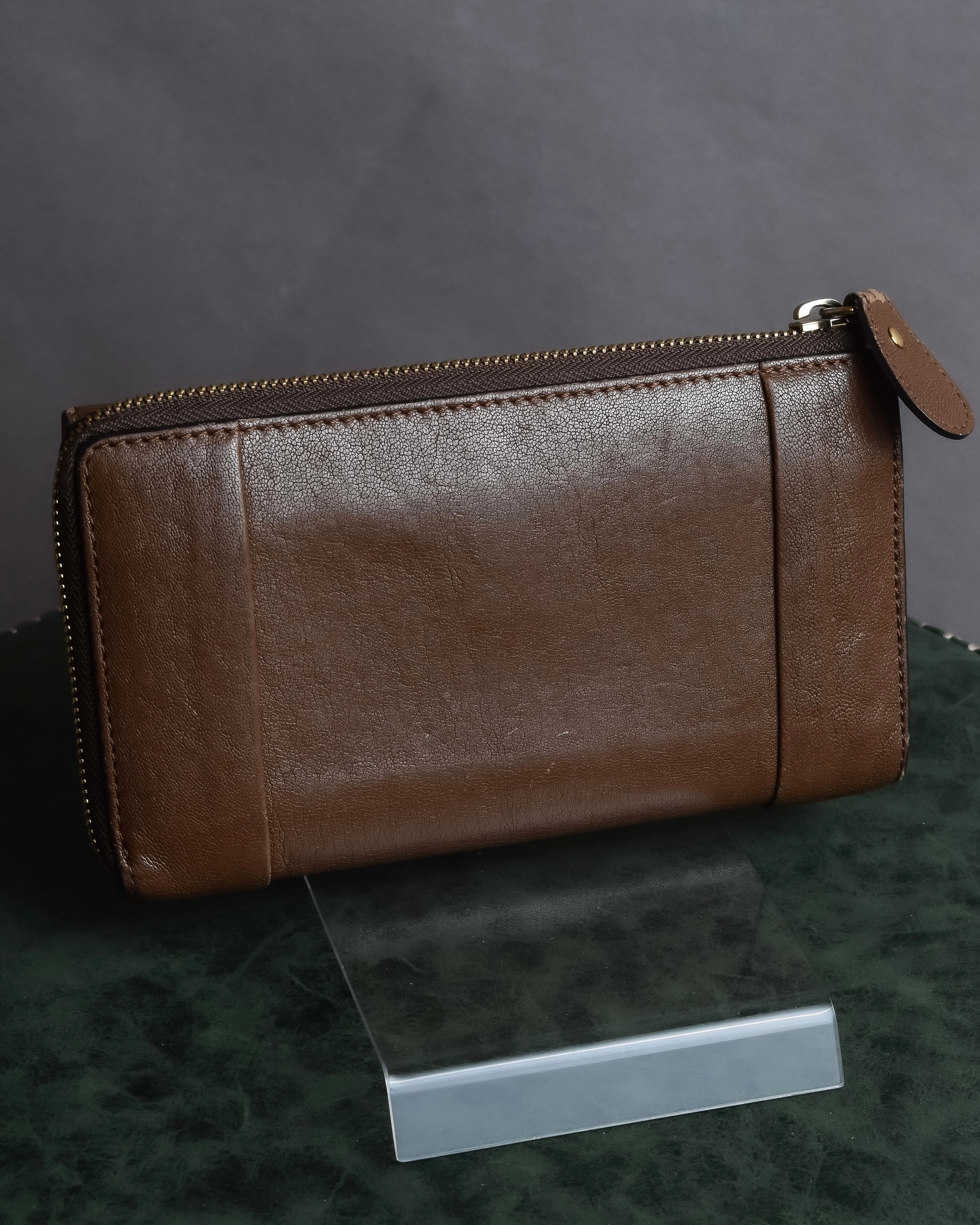 "Chloe" Fleur motif design leather long wallet