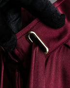 "GUCCI" Beautiful burgundy color silk bowtie shirt