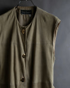 "Salvatore Ferragamo" Belted suede sleeveless dress