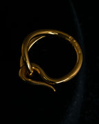 "HERMES" Jumbo scarf gold ring