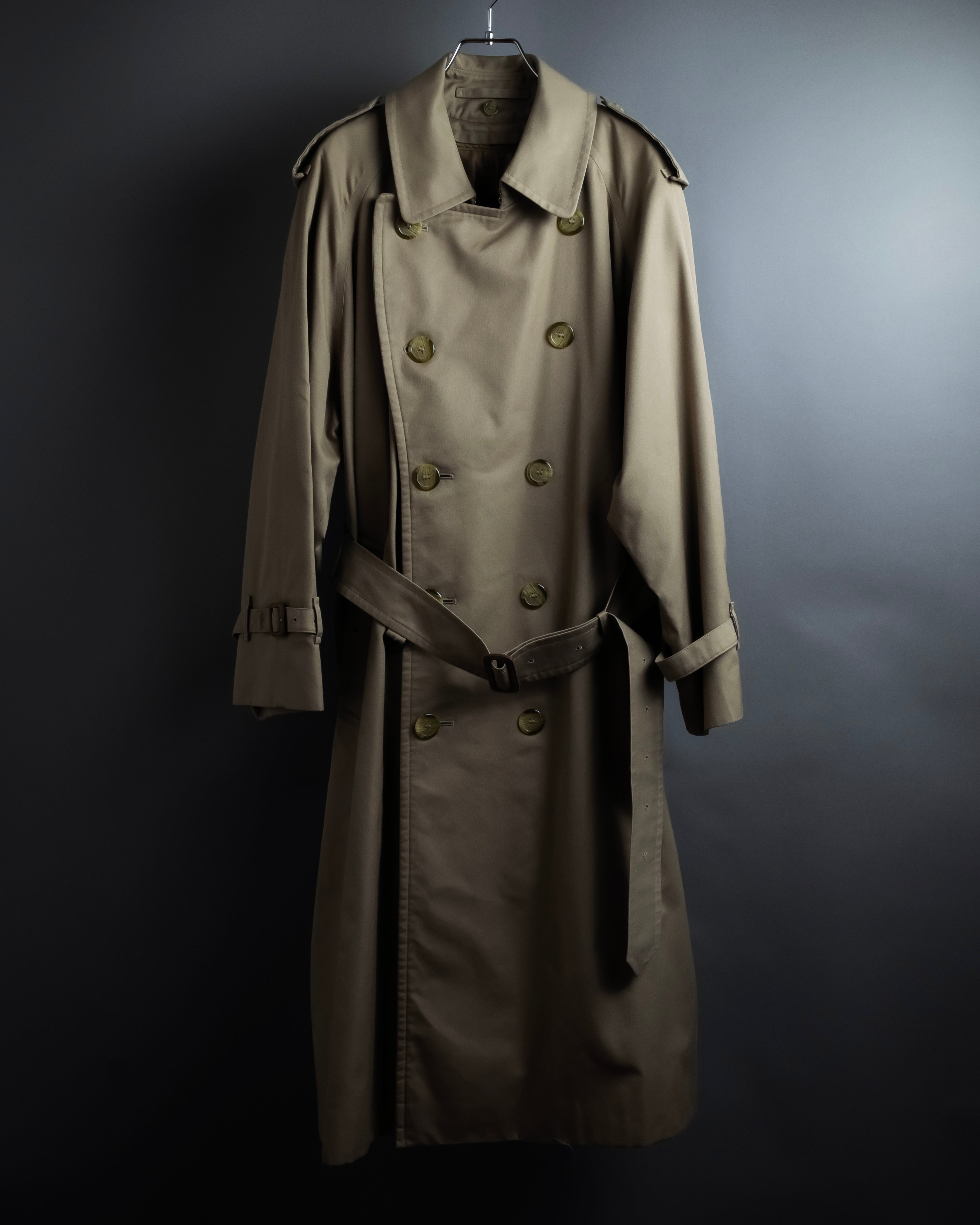 "BURBERRYS" Traditional detail double-breasted stand color trench coat