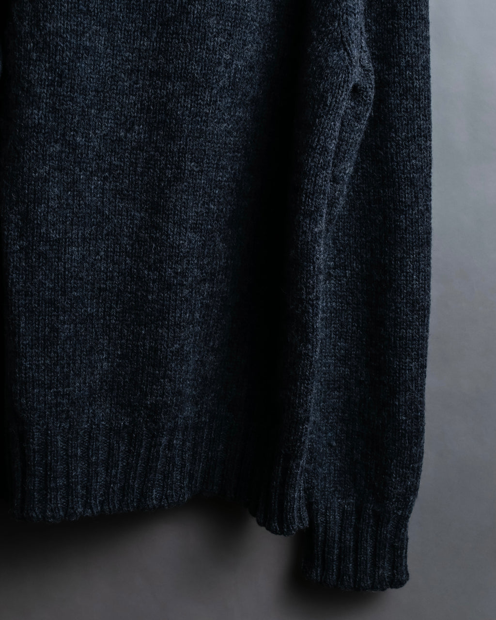 "Saint Laurent" Long-haired wool charcoal tone knit pullover