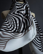 "HERMES" Zebra abstract print Carre 90 silk scarf