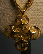 -SPECIAL- “Lucien Piccard” 70’s-80’s Gold tone cross pendant necklace