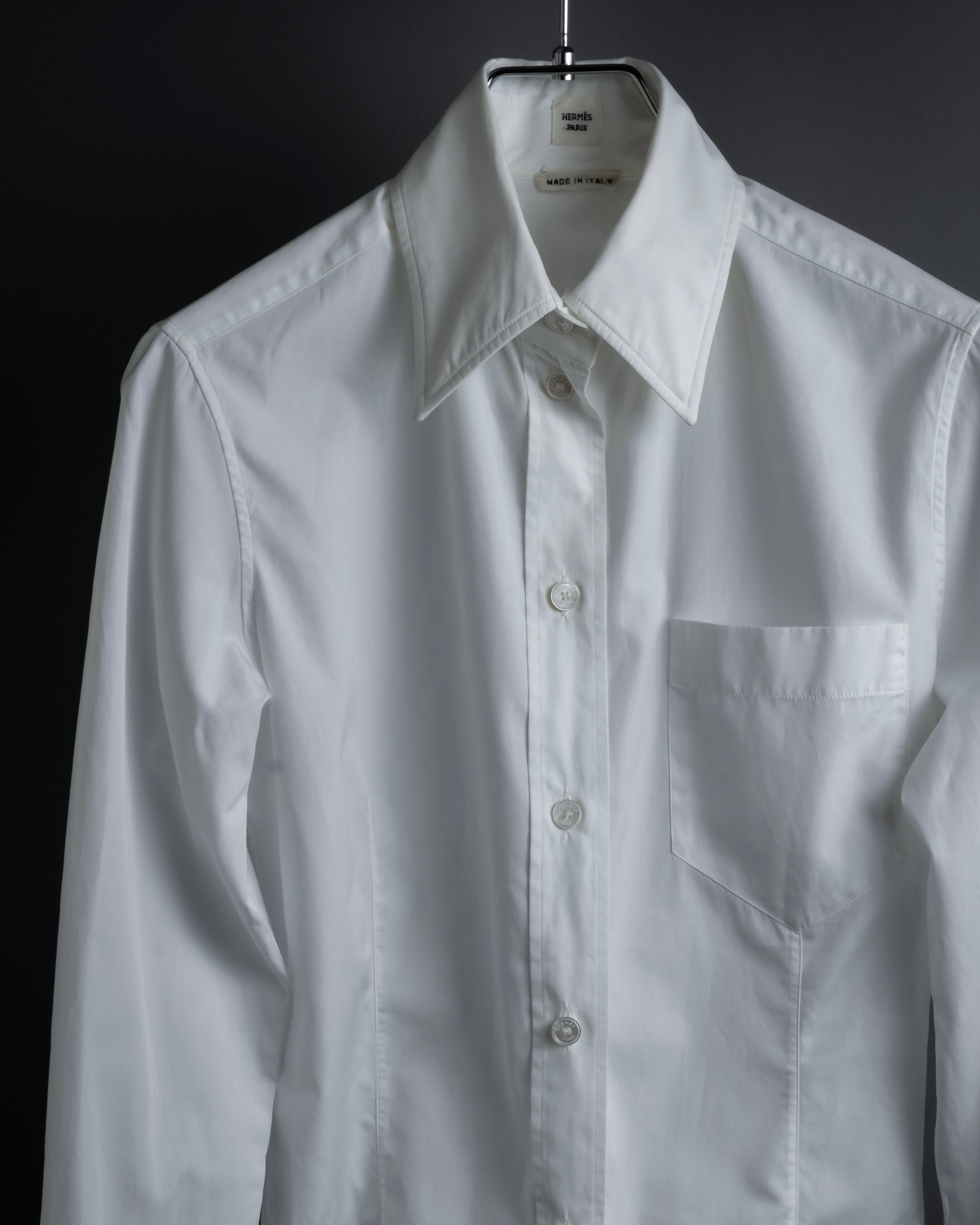 "HERMES" High-quality fine count cotton dress shirt