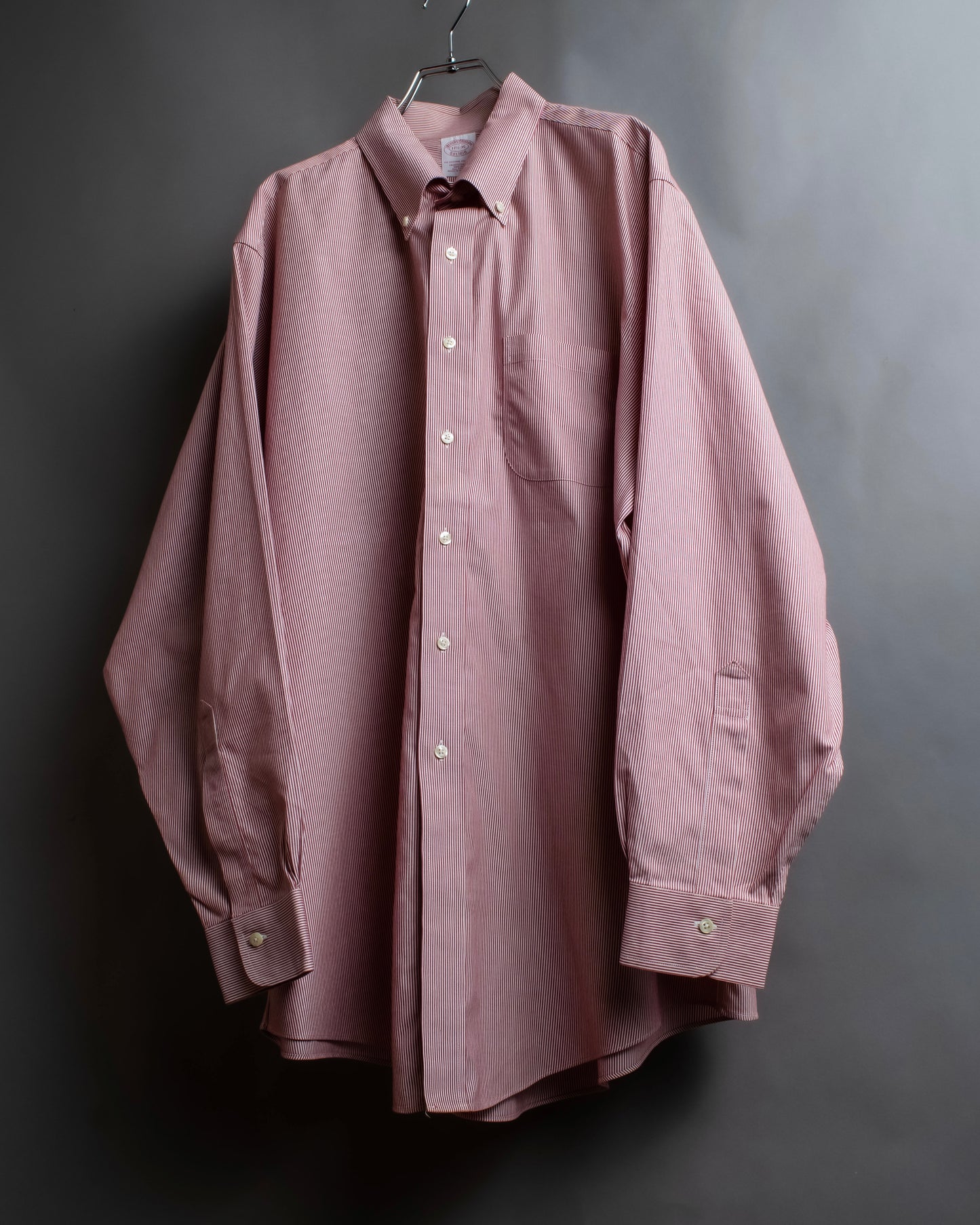 "BROOKS BROTHERS" Ultra thin stripe button down colour oversized shirt