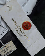 "BALENCIAGA" Two-tone fringe design leather golf shoes