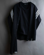 "Y-3" Asymmetrical three-stripes wrap dress