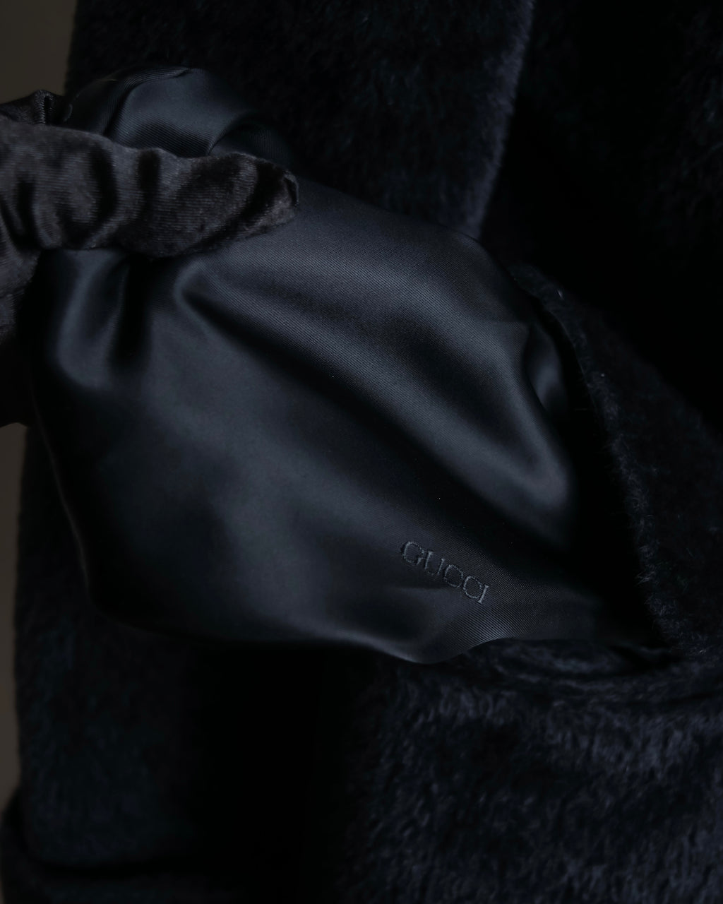 "GUCCI" 80's Gold button design brushed wool long chester coat