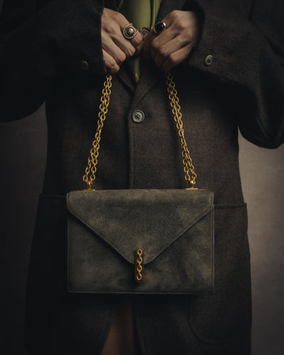 -SPECIAL- “HERMÈS” 1970's-80's Alcazar suede chain shoulder bag