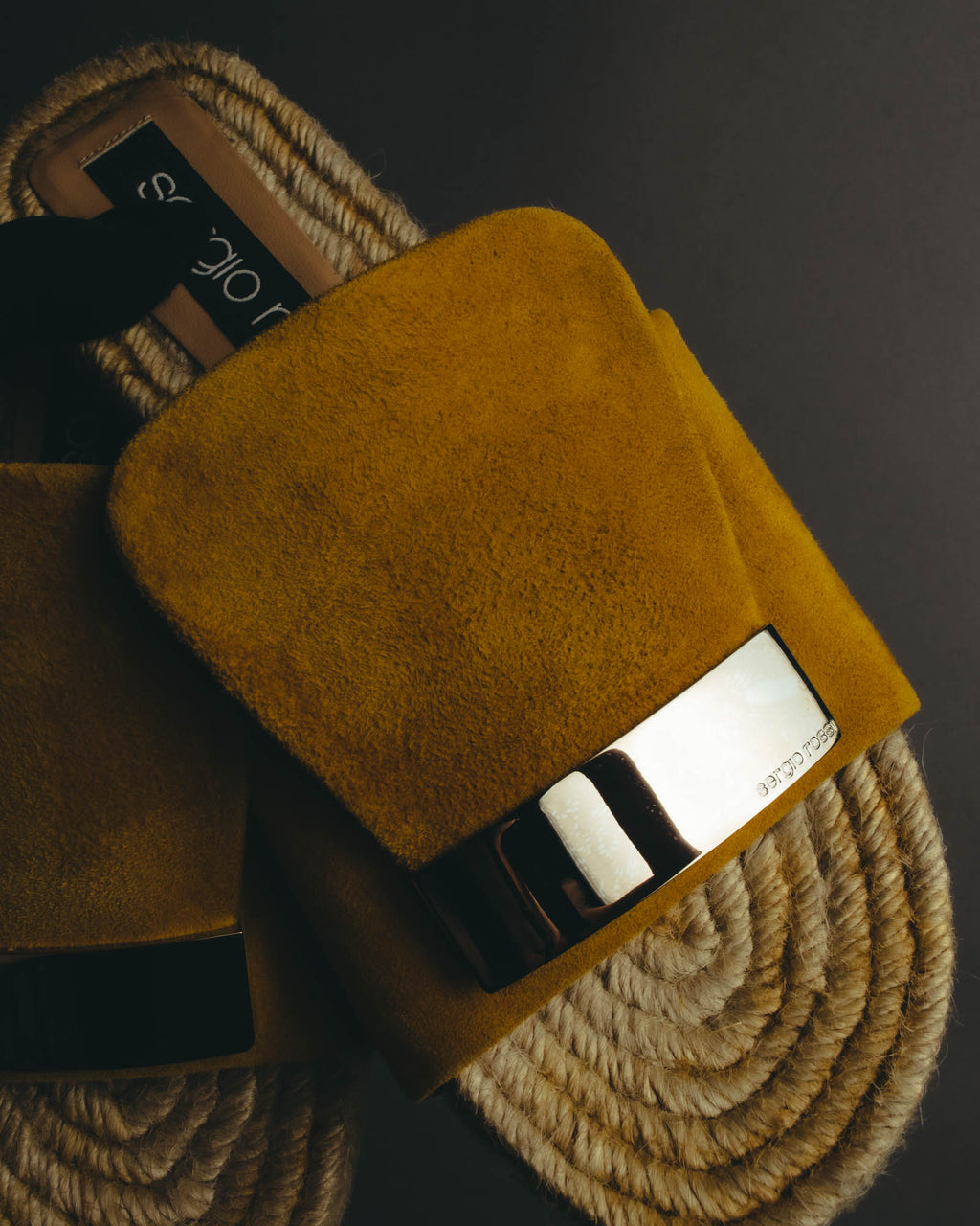 “Sergio Rossi” 2017-2023 suede sr1 espadrille slide sandals