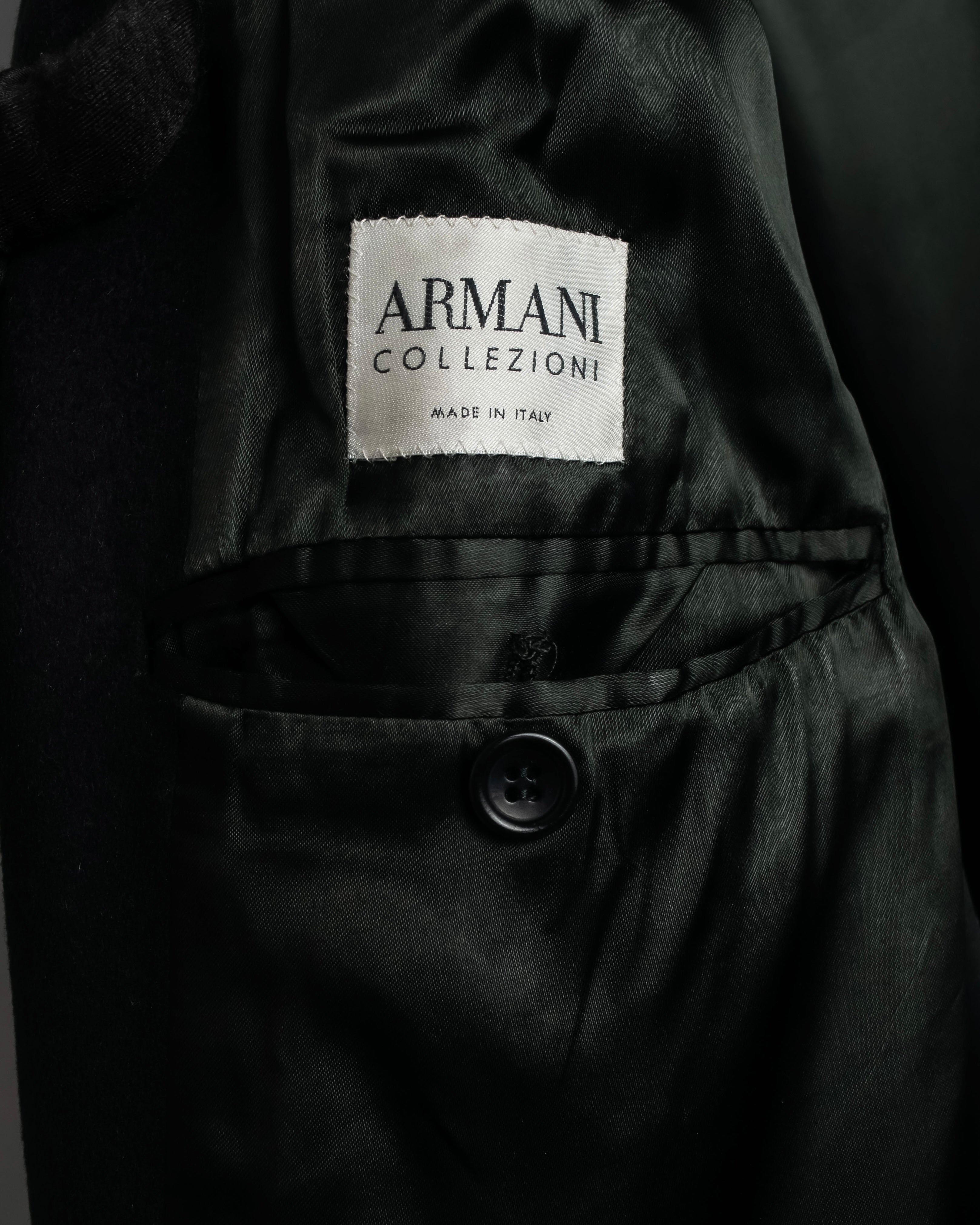"ARMANI COLLEZIONI" Classic detail cashmere blend long chester coat