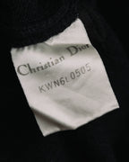 "Christian Dior" 90's-00's Open front wool silk pointelle knit cardigan