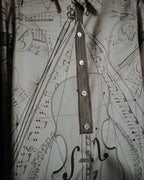 –SPECIAL– "HERMES" 90’s La musique des sphères silk twill printed shirt