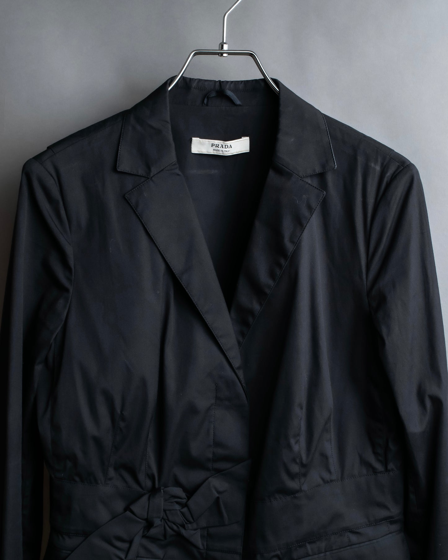 "PRADA" gathered detail cotton tailored jacket