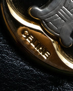 "CELINE" Triomphe logo quilted leather shoulder bag