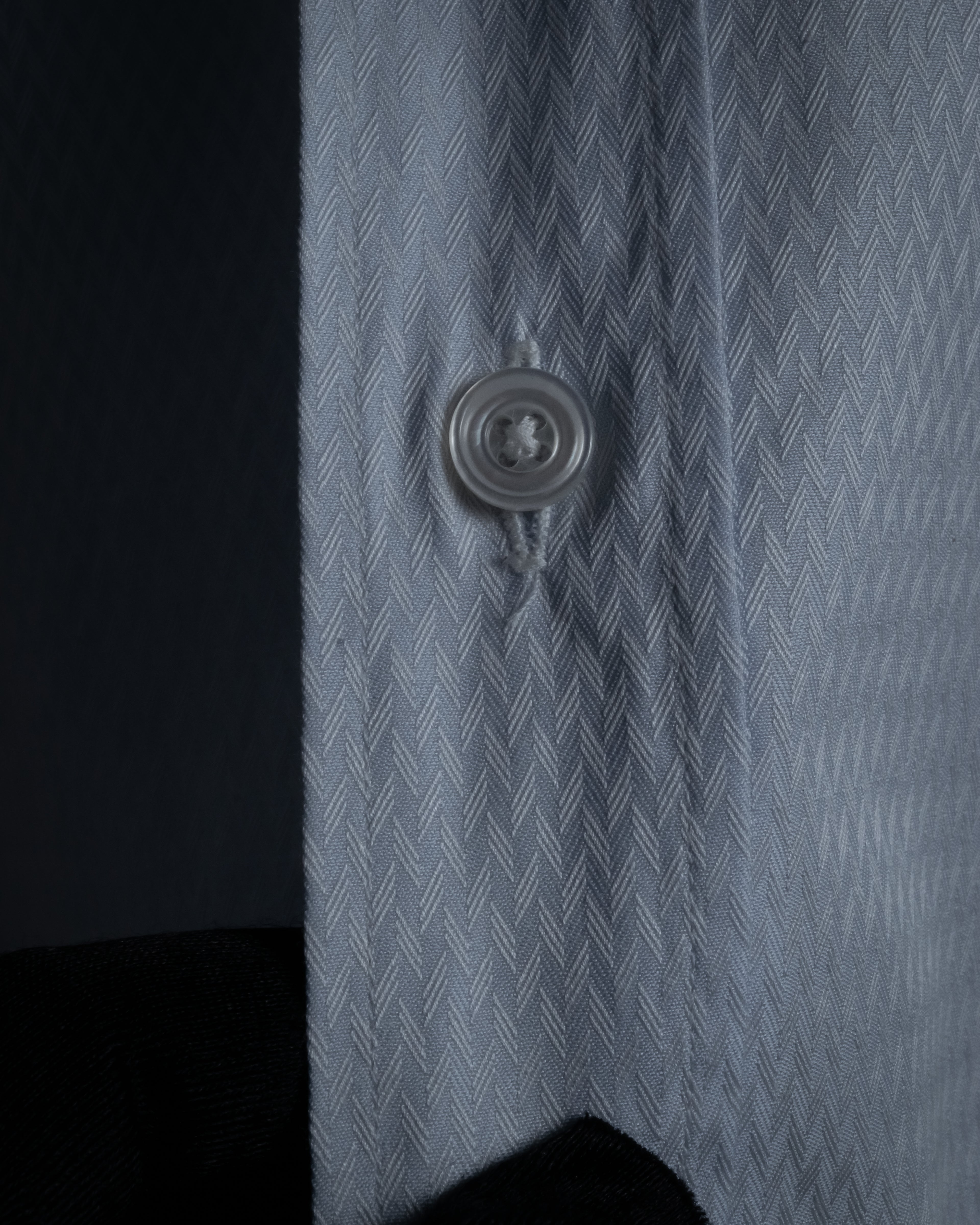 “HERMES” 80’s clou de selle-button jacquard dress shirt