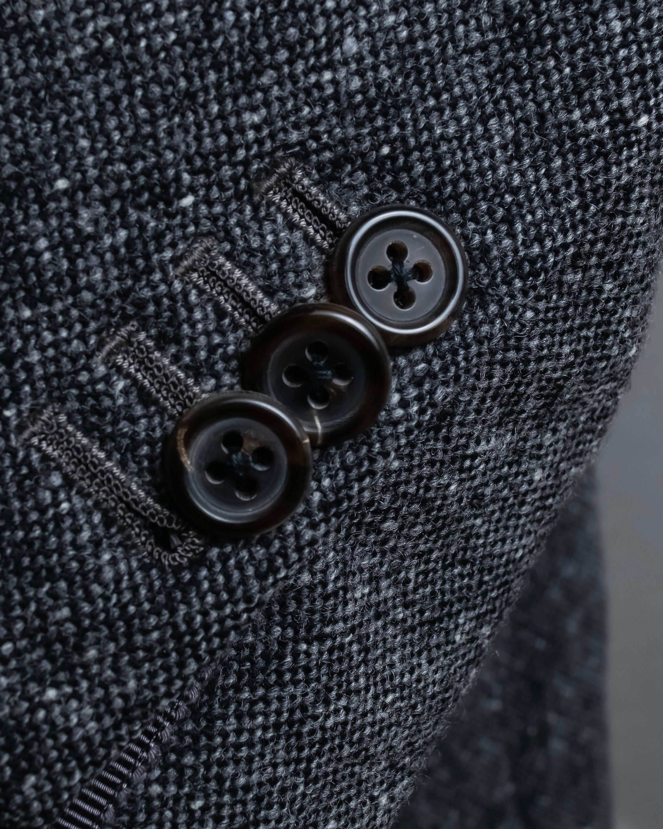 "THOM BROWNE" 3-button napped tweed tailored jacket