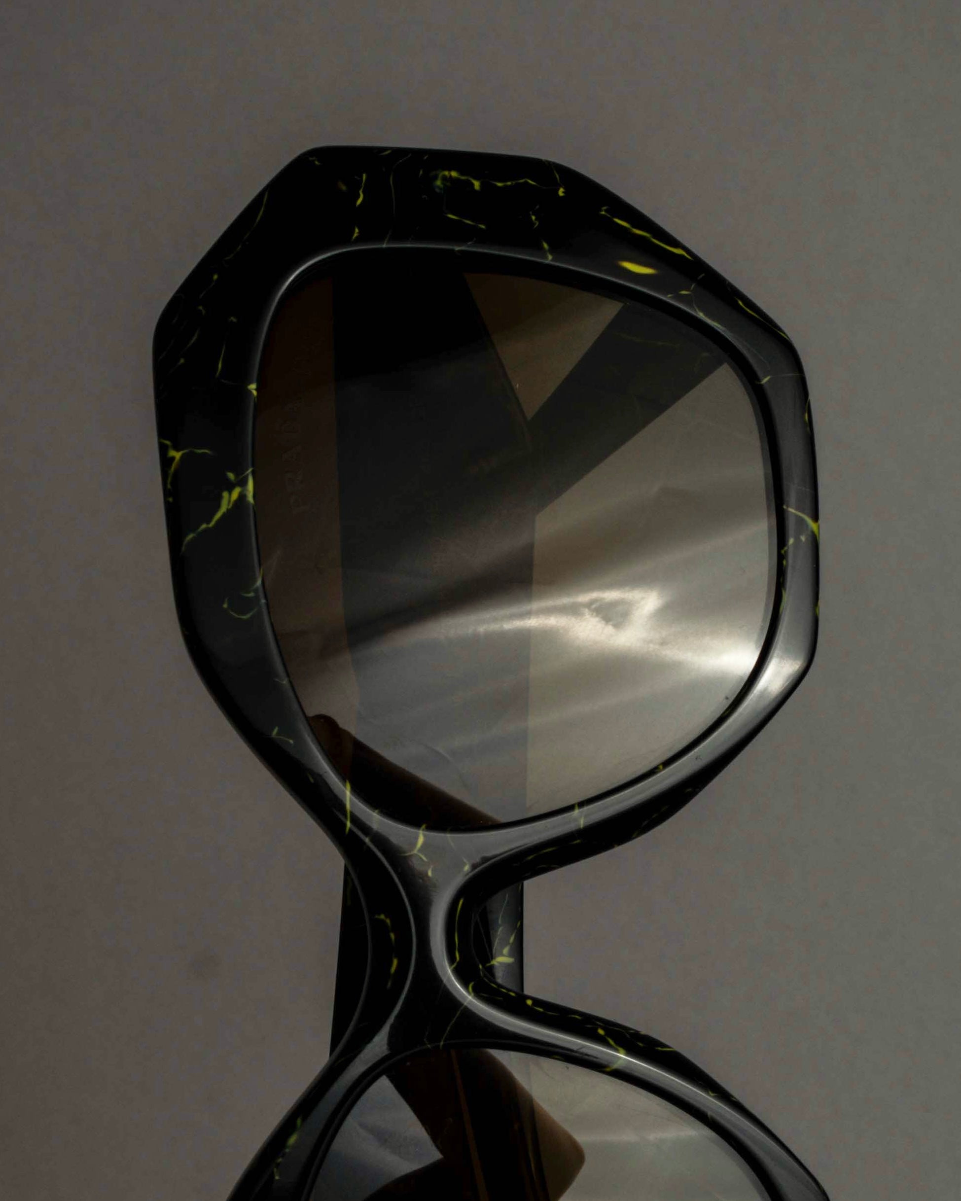 "PRADA" Yellow marble acetate sunglasses