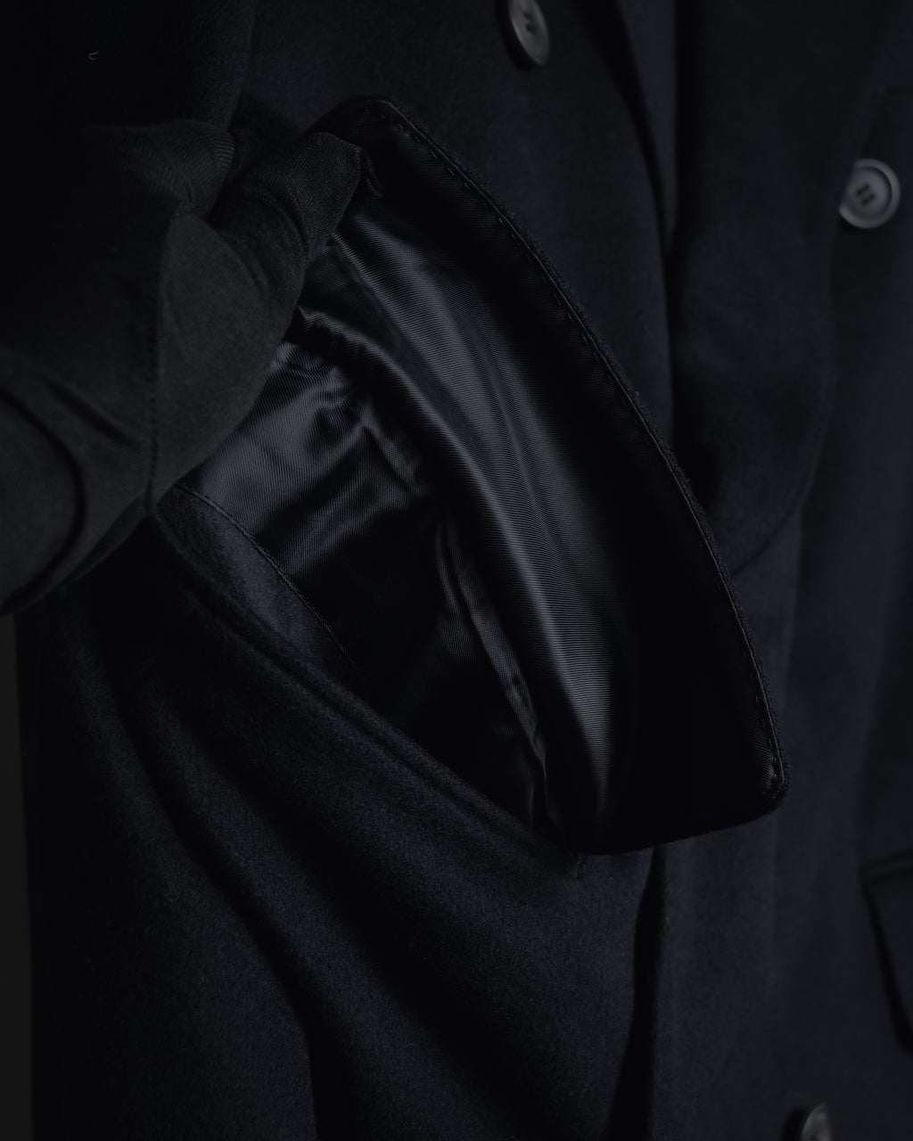 Abrigo doble botonadura de lana de los años 90 de YVES SAINT LAURENT