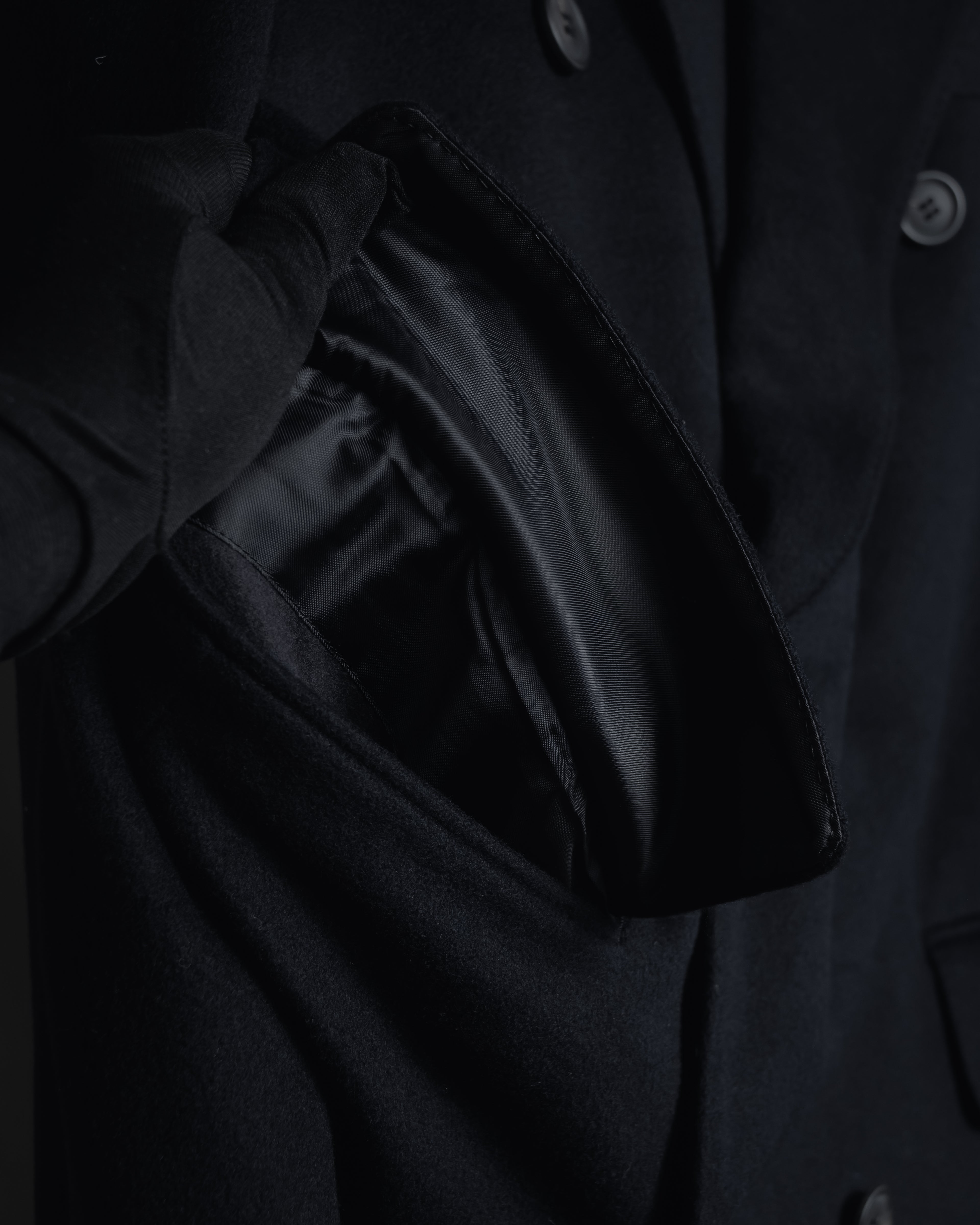 Abrigo doble botonadura de lana de los años 90 de YVES SAINT LAURENT