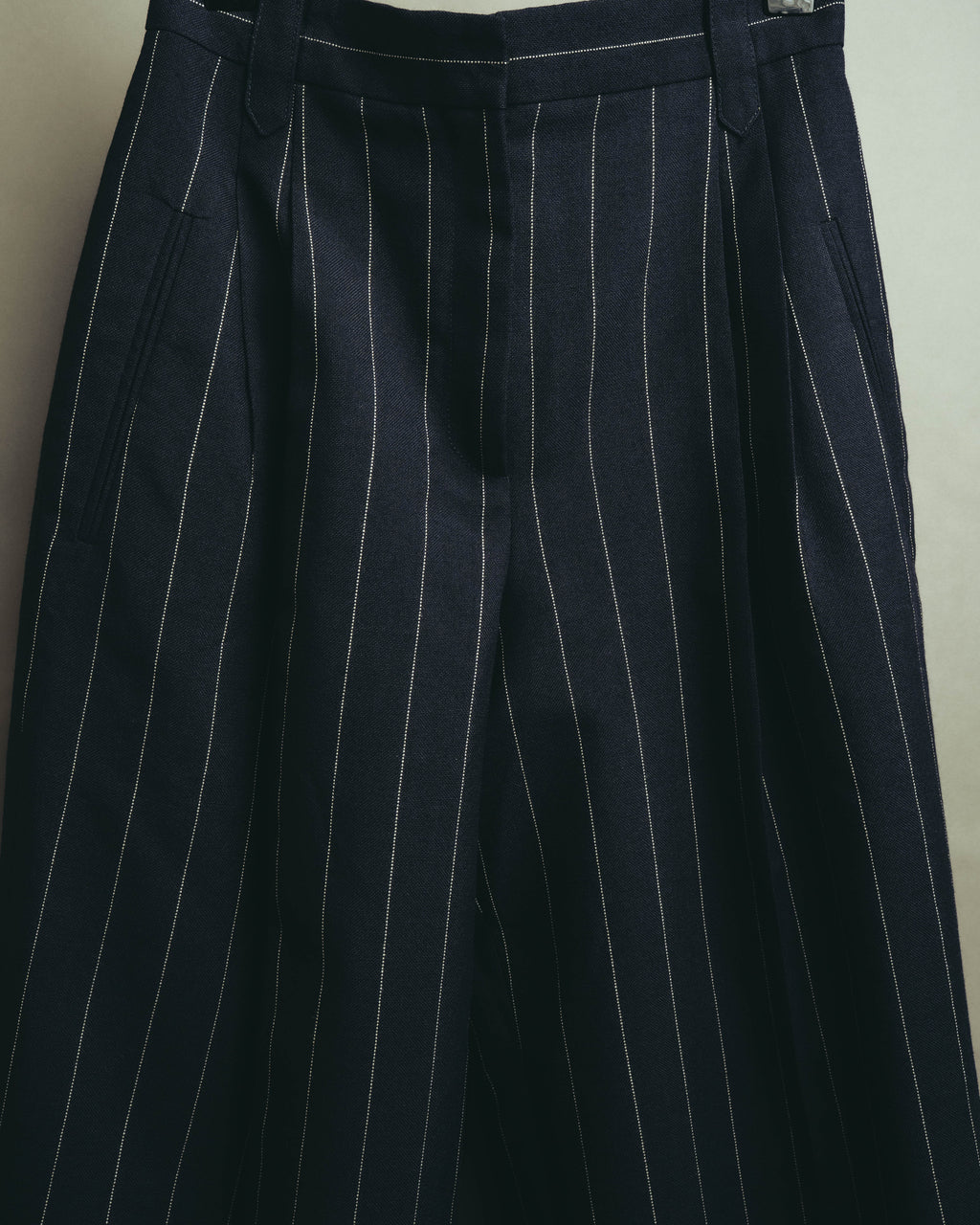 -SPECIAL- "LOEWE" 10's Pinstriped silk-lined wide trousers