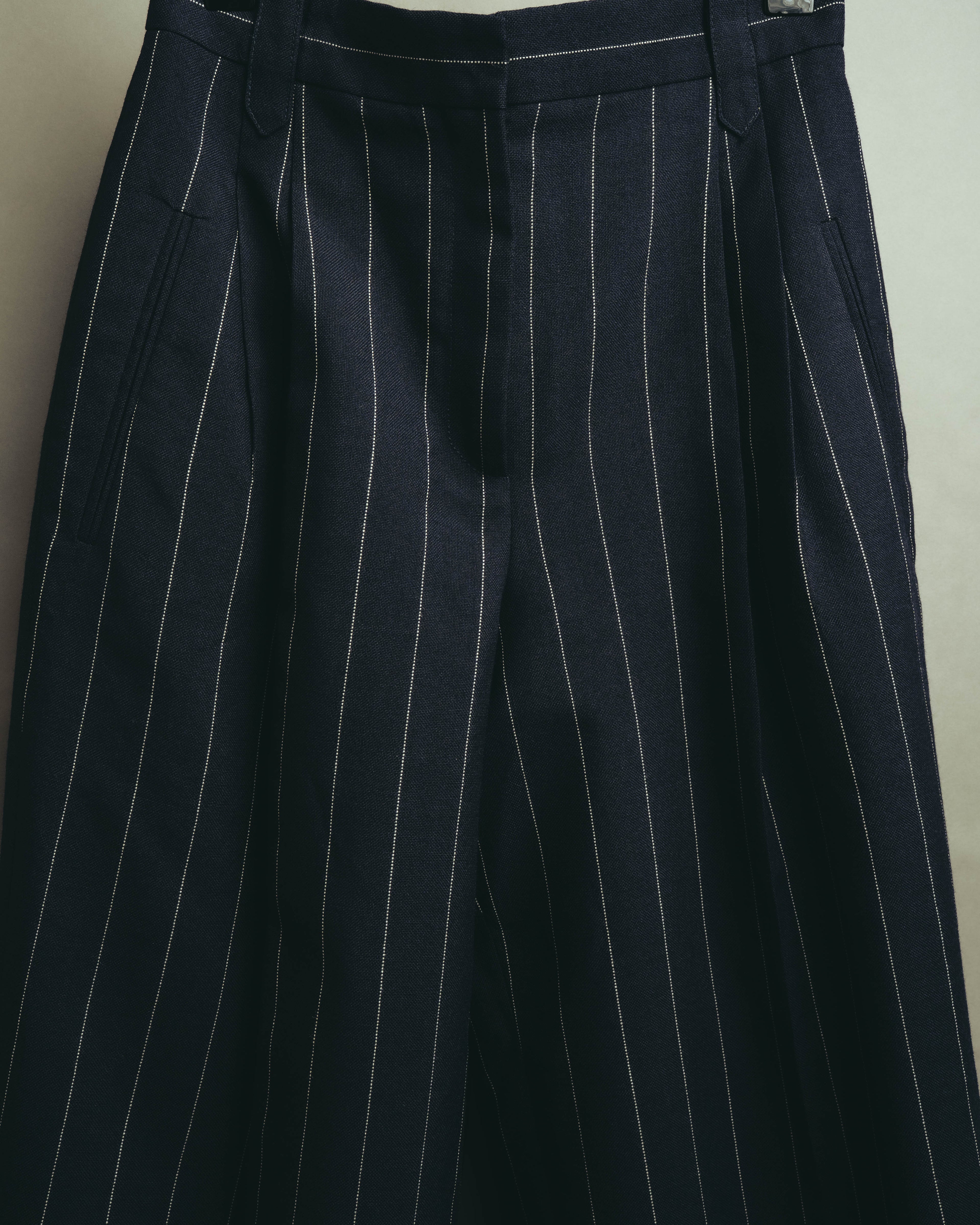 -SPECIAL- "LOEWE" 10's Pinstriped silk-lined wide trousers
