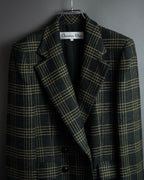 "Christian Dior" Windowpane check tailored jacket