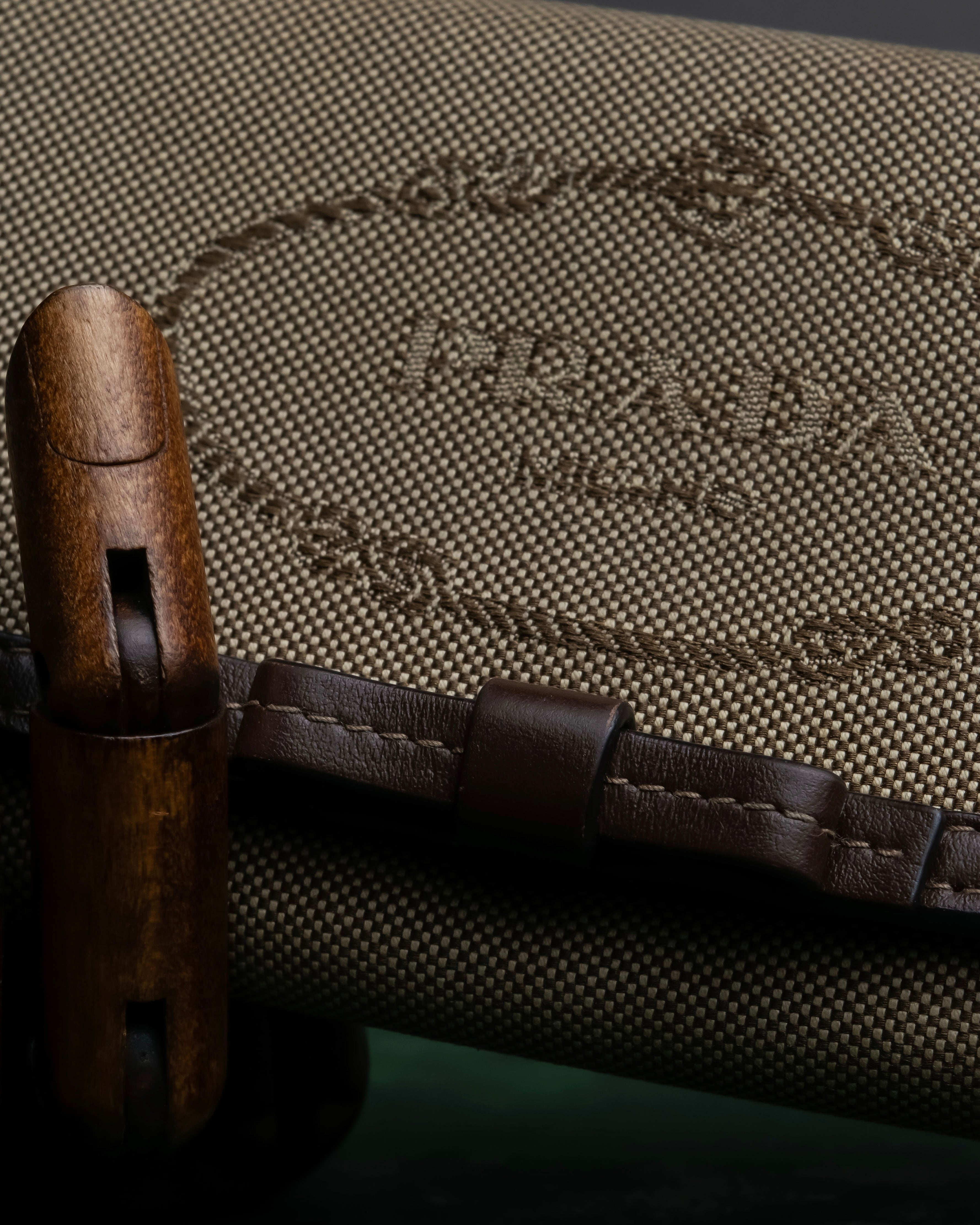 "PRADA" Logo engraved canvas combination long wallet