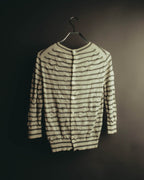 "tao COMME des GARÇONS" 10's Textured striped wool knit cardigan