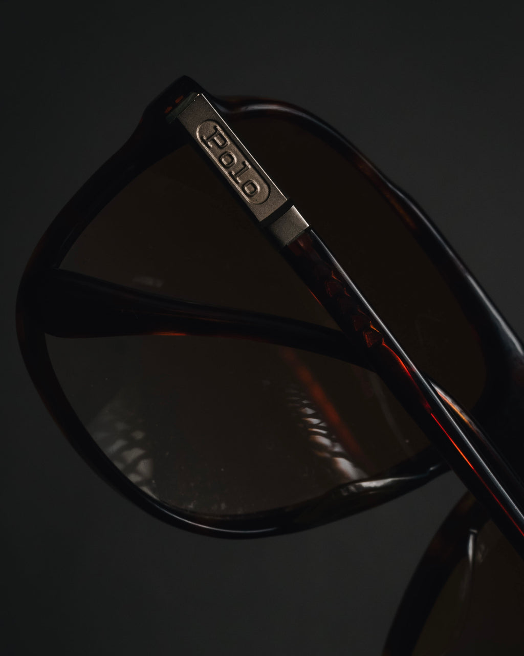 "Polo Ralph Lauren" 85’s-95’s Tortoiseshell aviator logo temples sunglasses