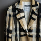 "MOSCHINO" Graphic check pattern raw edge design tailored jacket