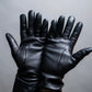 "HERMES" Leather switching design inner brushed feel gloves