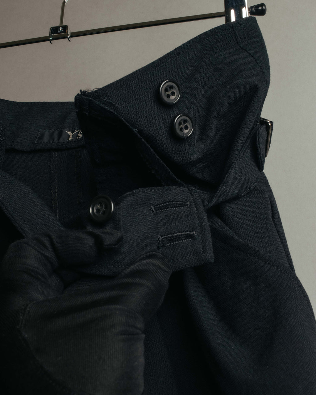 "Y’s" 90's-00's Vintage architectural high-waisted wide tapered wool trousers