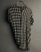 “tricot COMME des GARÇONS” 00’s-10’s Asymmetric gingham draped top