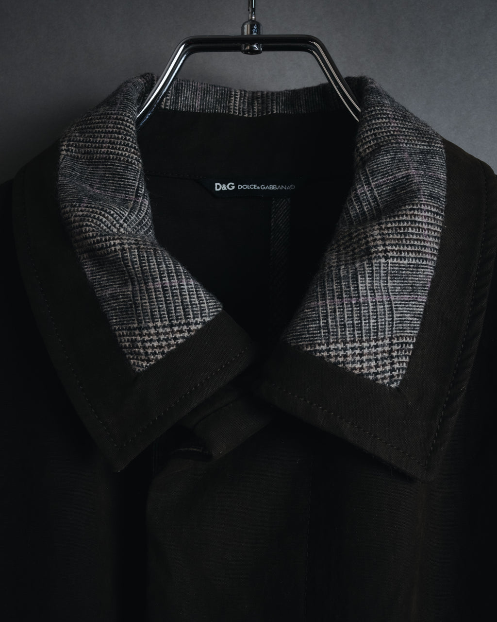 "DOLCE & GABBANA" 00’s resin coated patch detail belted coat