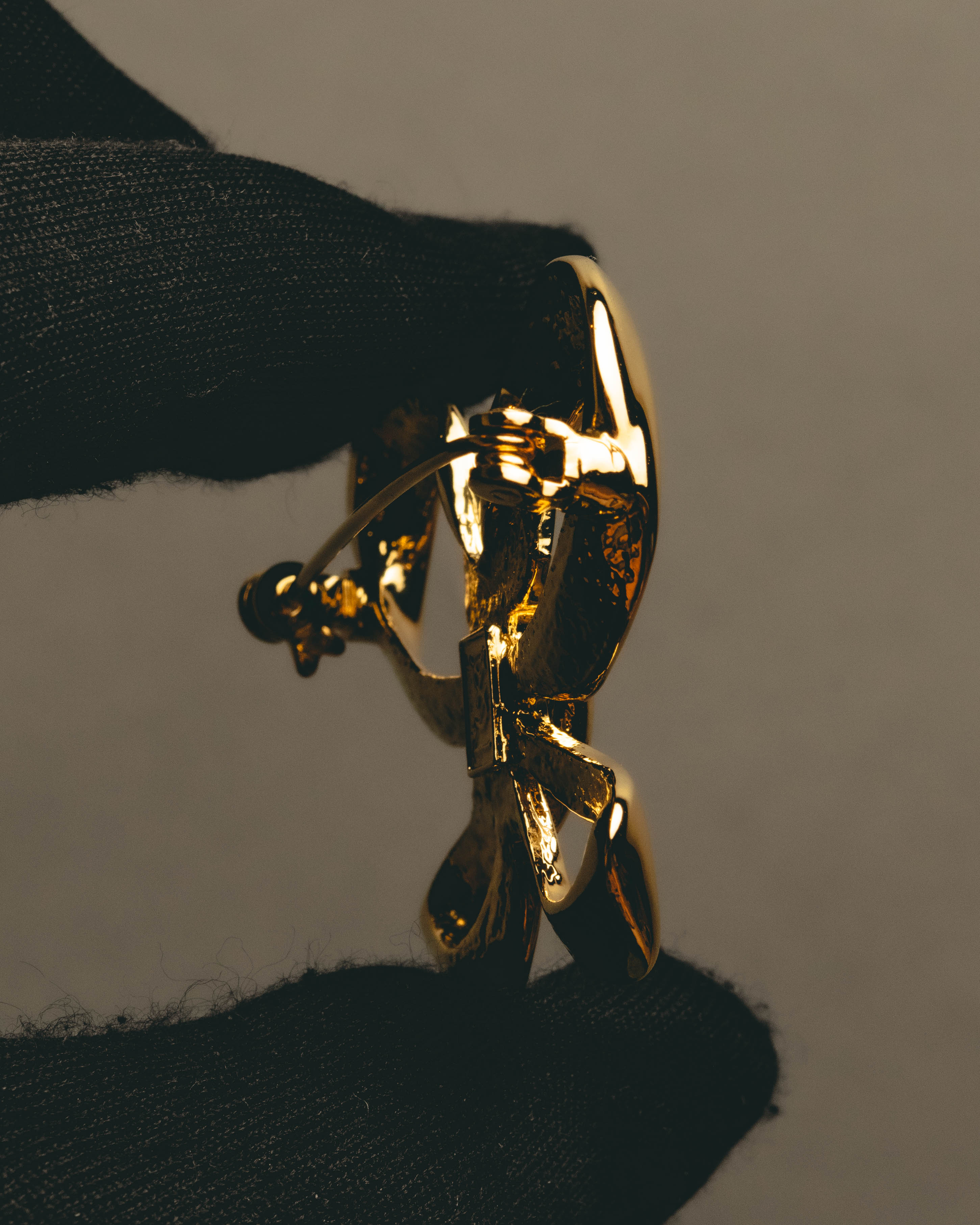 "Yves Saint Laurent" Sculptural gold bow brooch