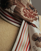 "GUCCI" 00's-10's Floral and striped silk neck bow scarf