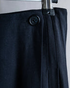 "DKNY" Peak lapel buttoned tailored jacket＆pleated wrap skirt set up