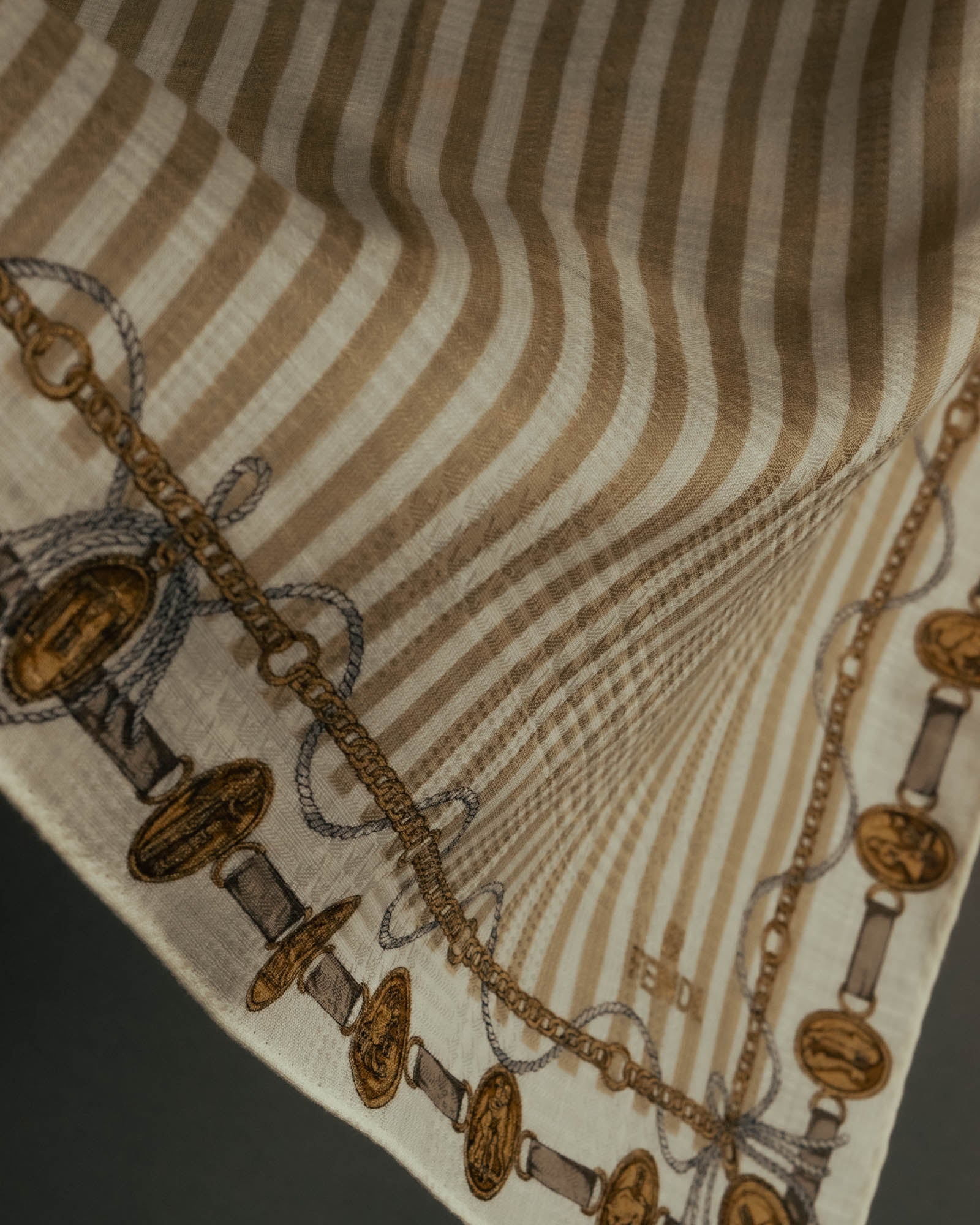 “FENDI” Late 80’s-90’s chain motif gauze scarf