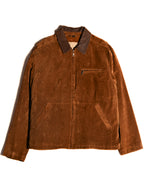 VINTAGE / Oversized Contrast Collar Suede Leather Jacket Light Brown