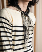 "CHANEL" Coco mark grid pattern silk scarf