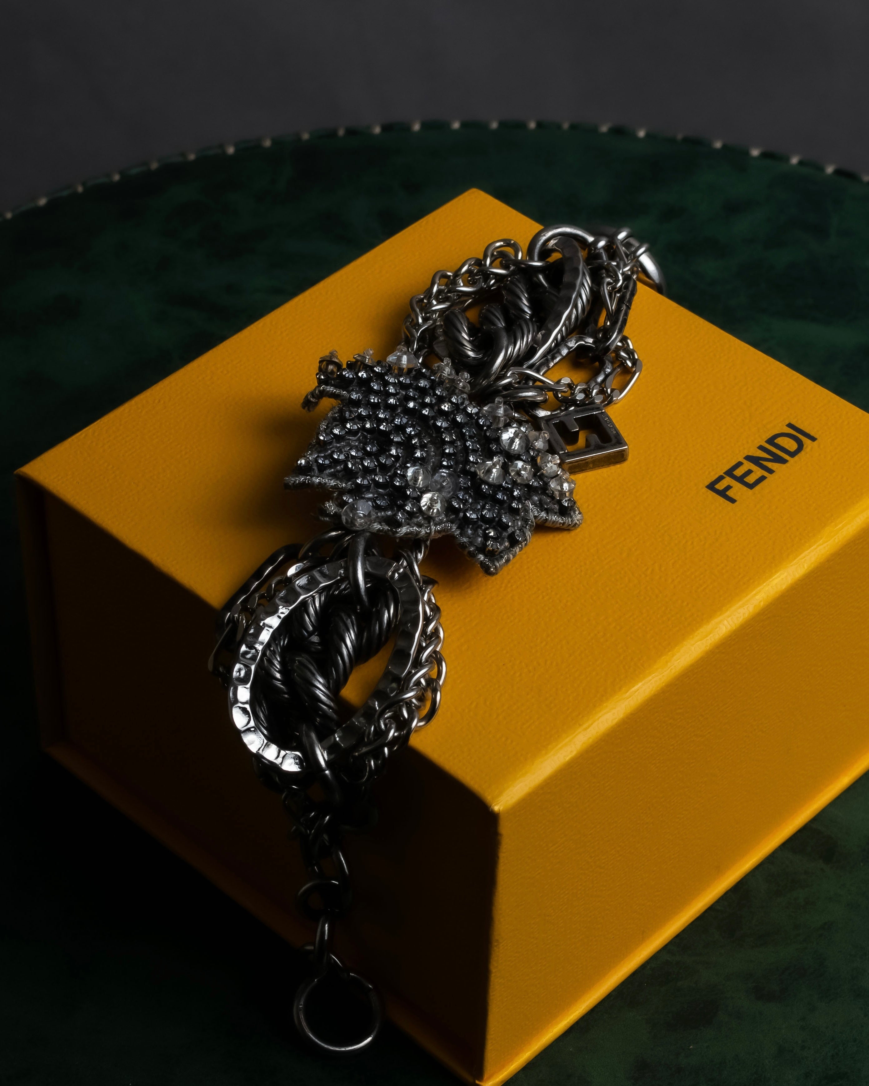 "FENDI" Star motif rhinestone bracele