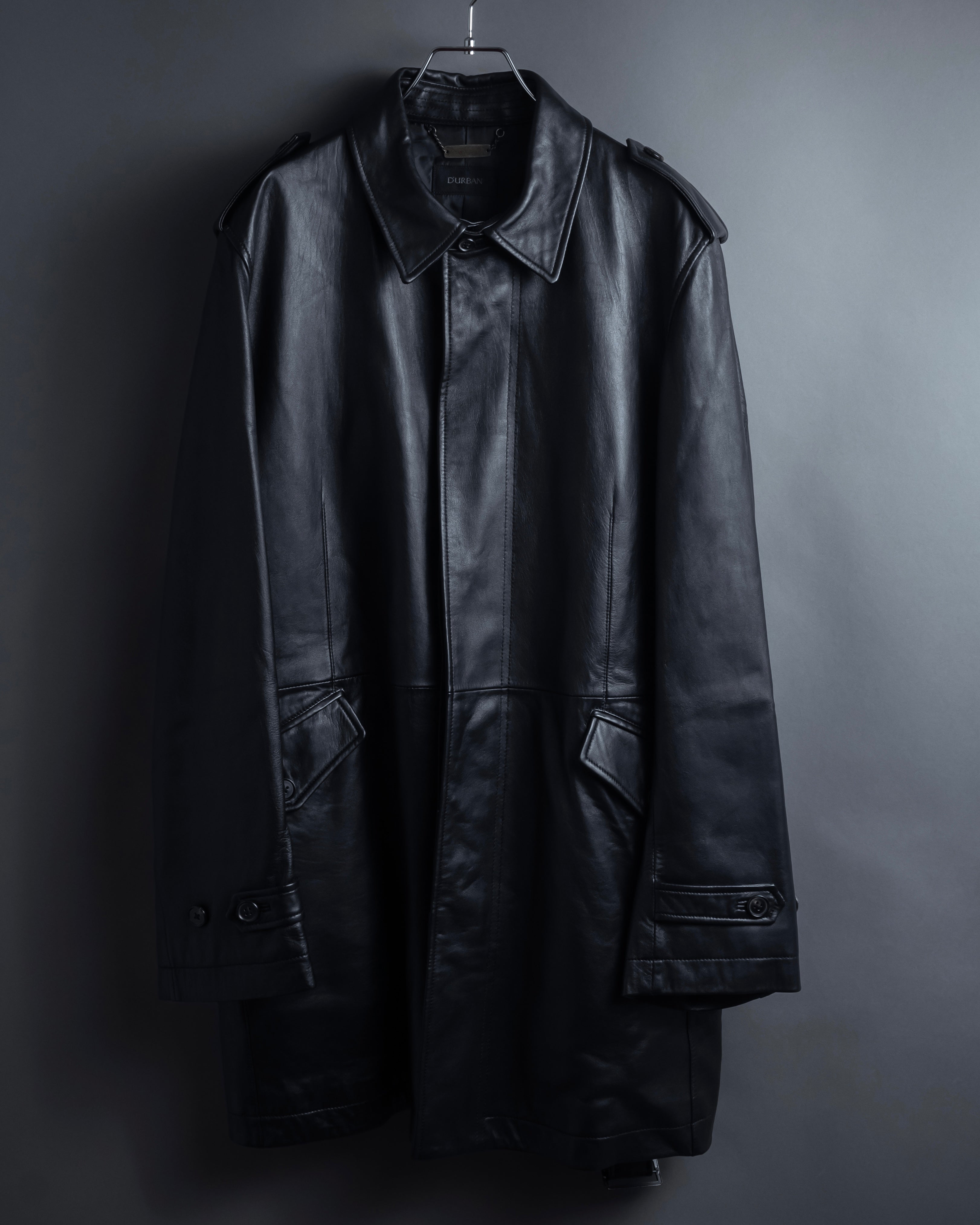 "DURBAN" Double zipper sheepskin leather coat
