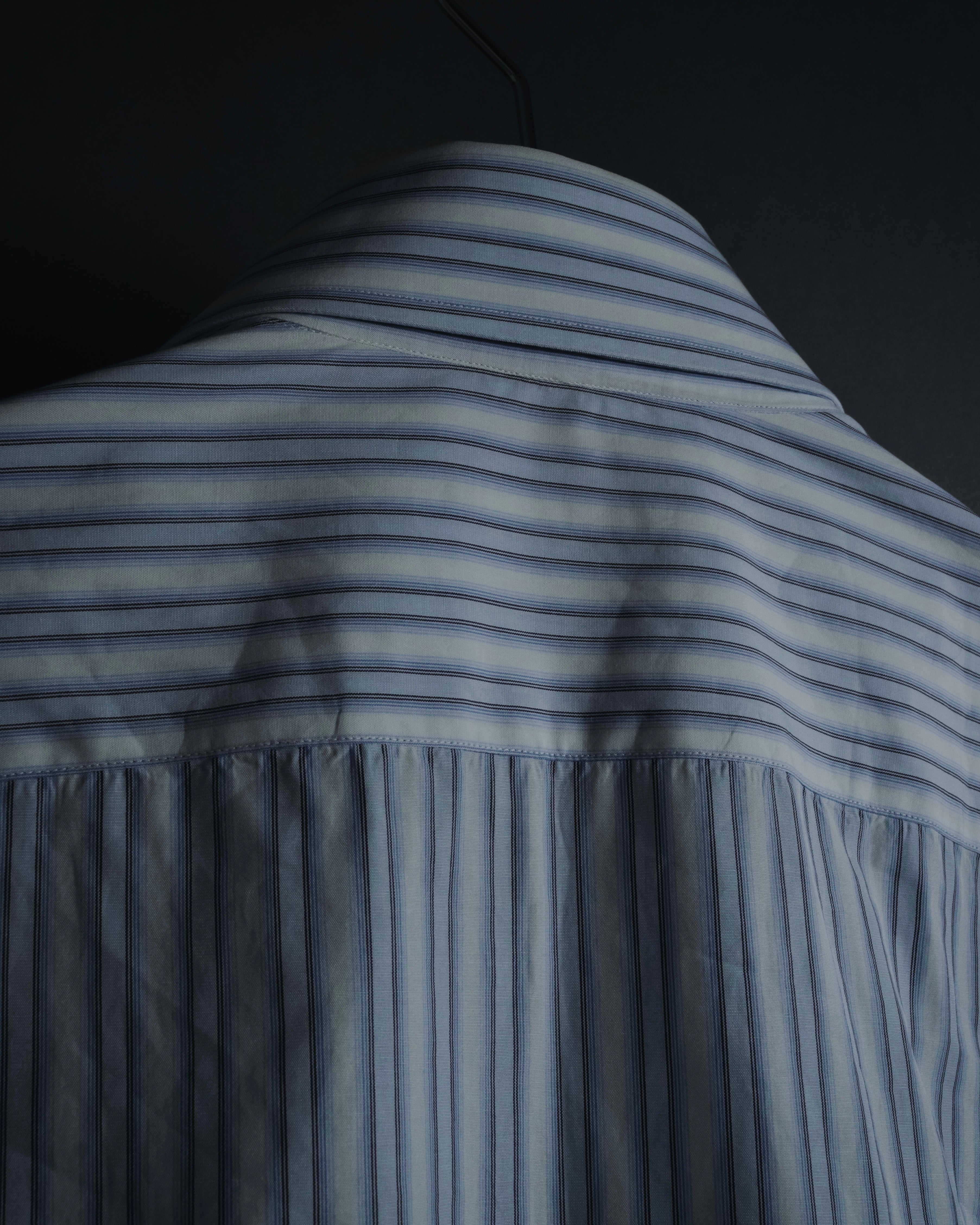 "GUCCI" Striped Spread Collar Shirt with Contrast Cuffs