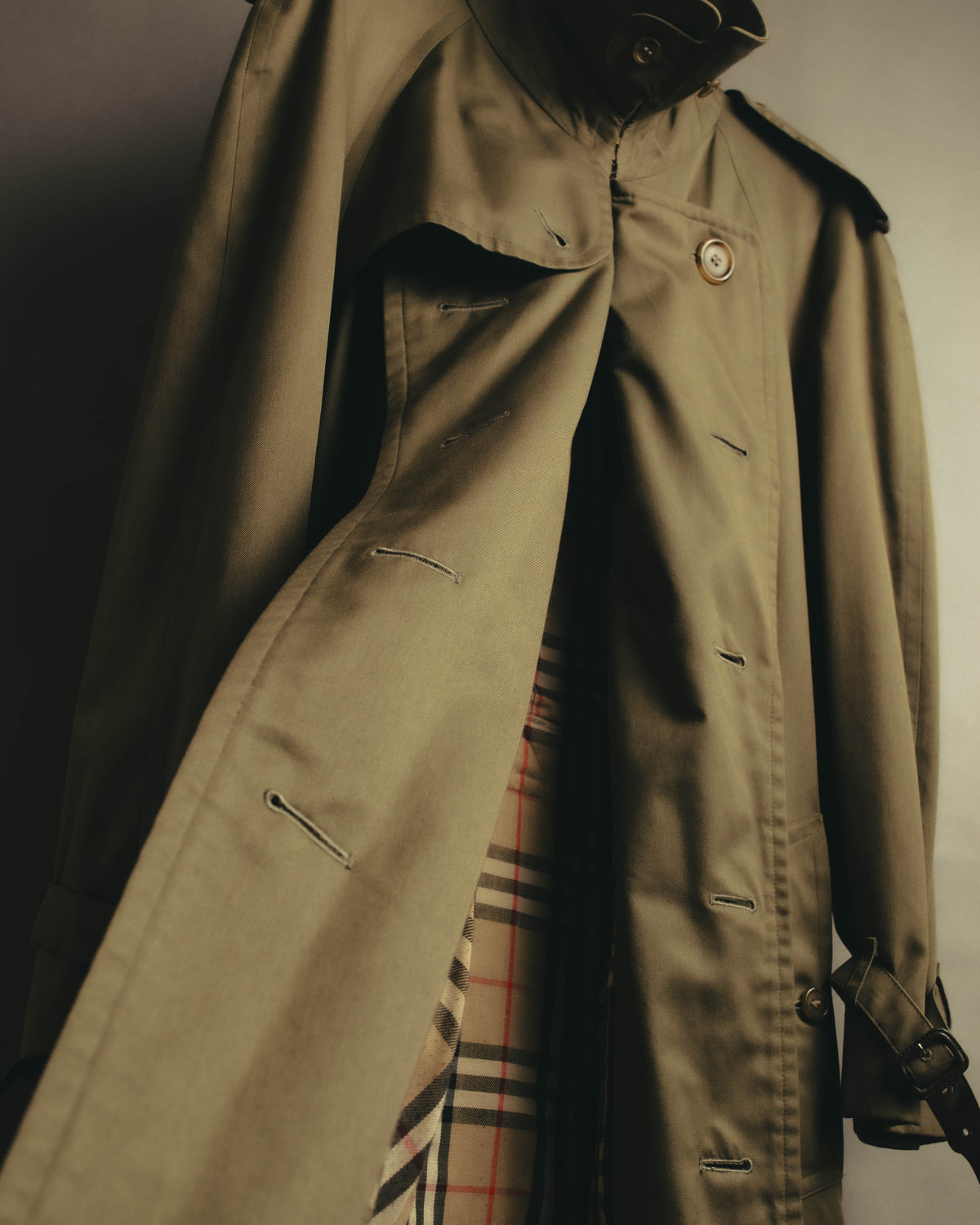 “Burberrys” 80’s Heritage check long trench coat