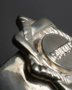 "JEAN PAUL GAULTIER" Logo engraved oval motif silver 925 rope ring