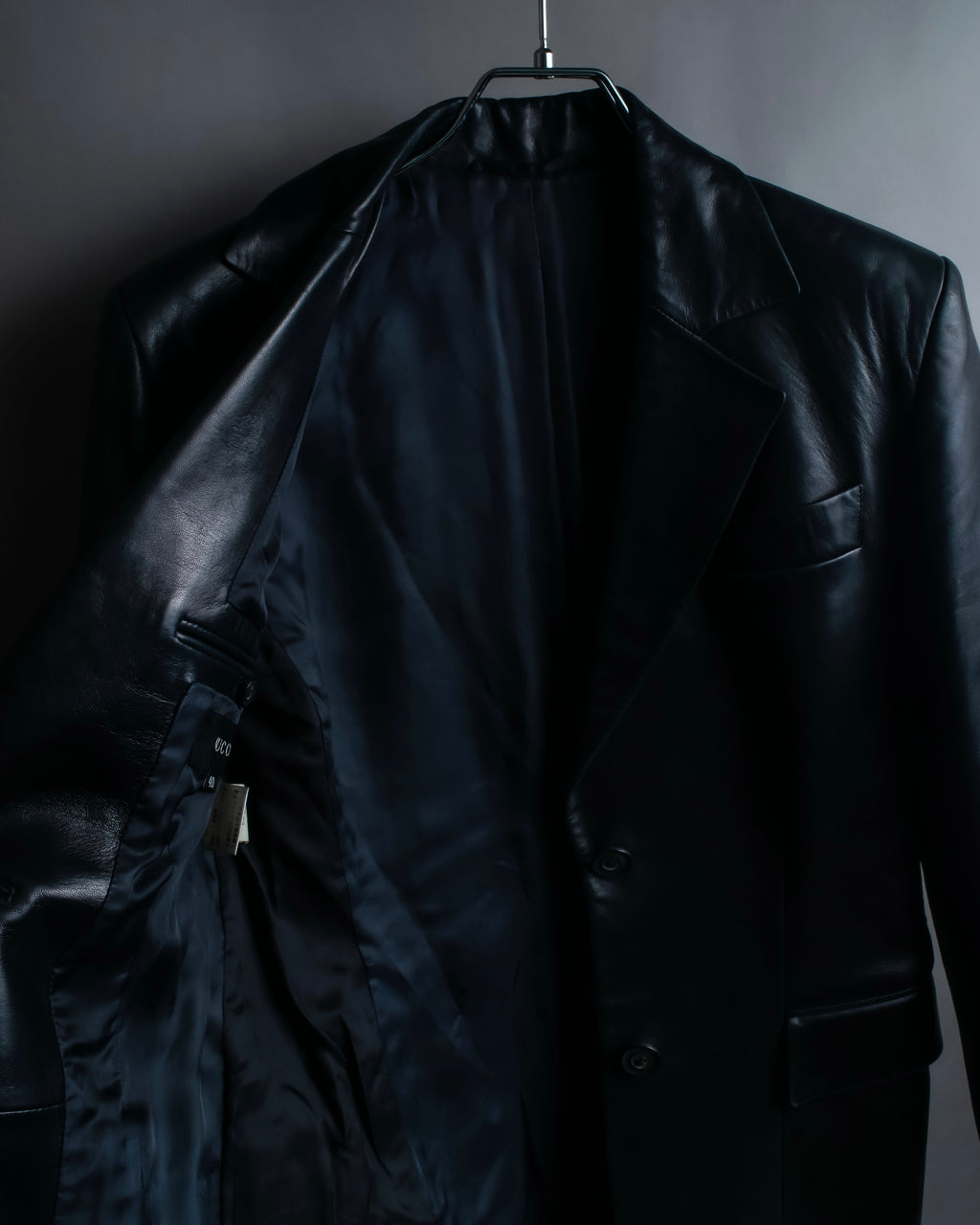 "GUCCI" Box silhouette calf leather tailored jacket