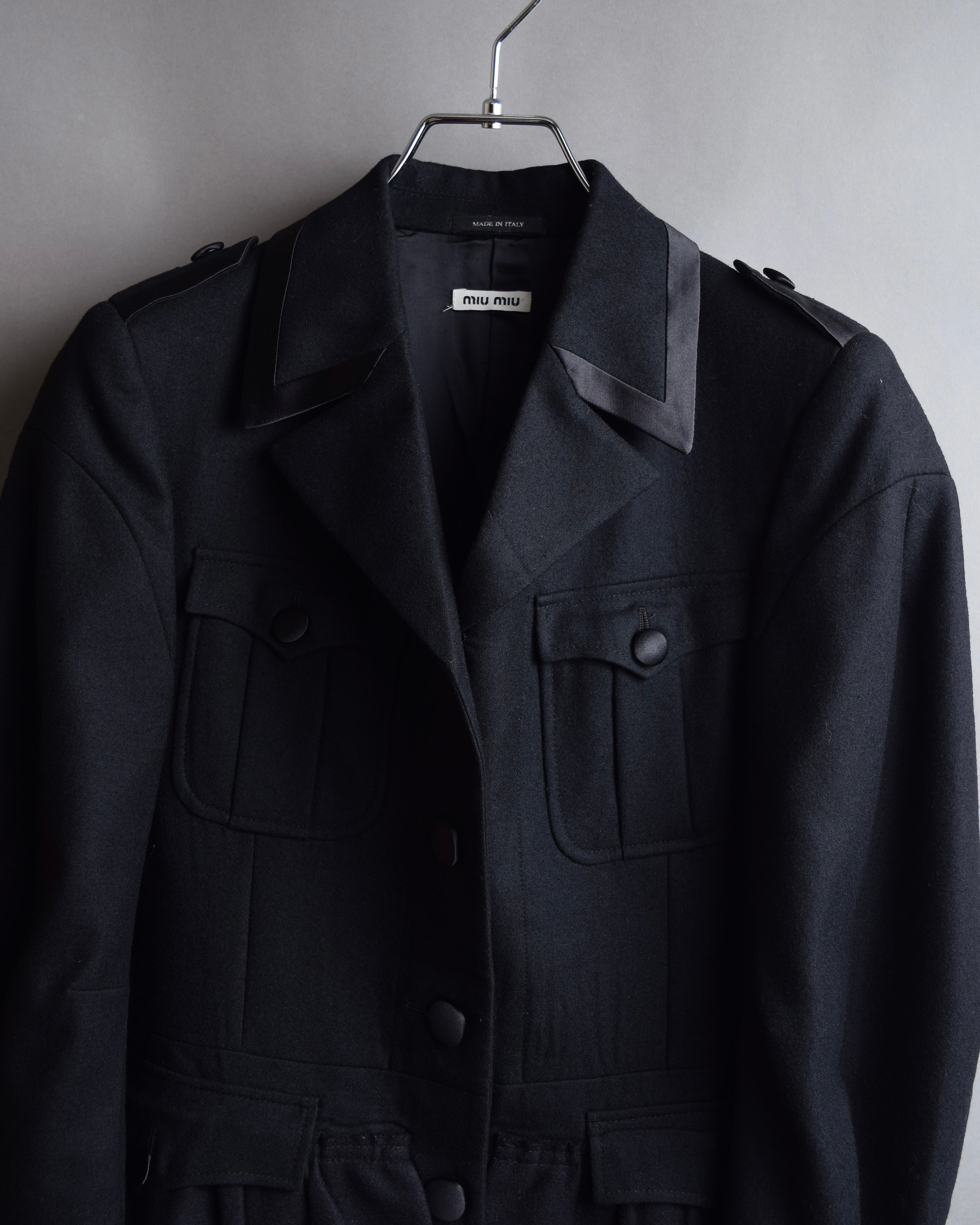 "MIU MIU" Military details trimmings tailored jacket