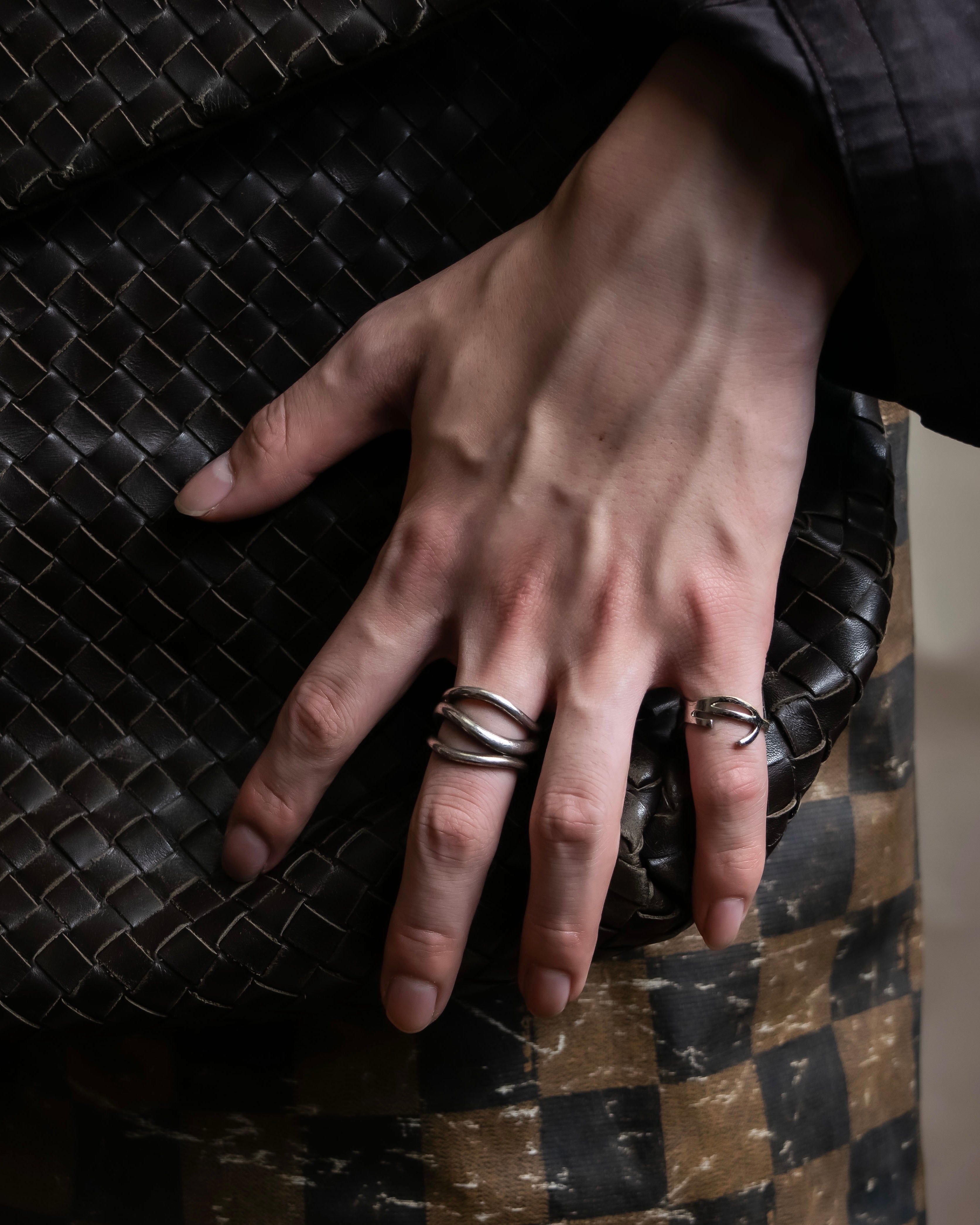 "agete" Three curves organic design silver925 ring